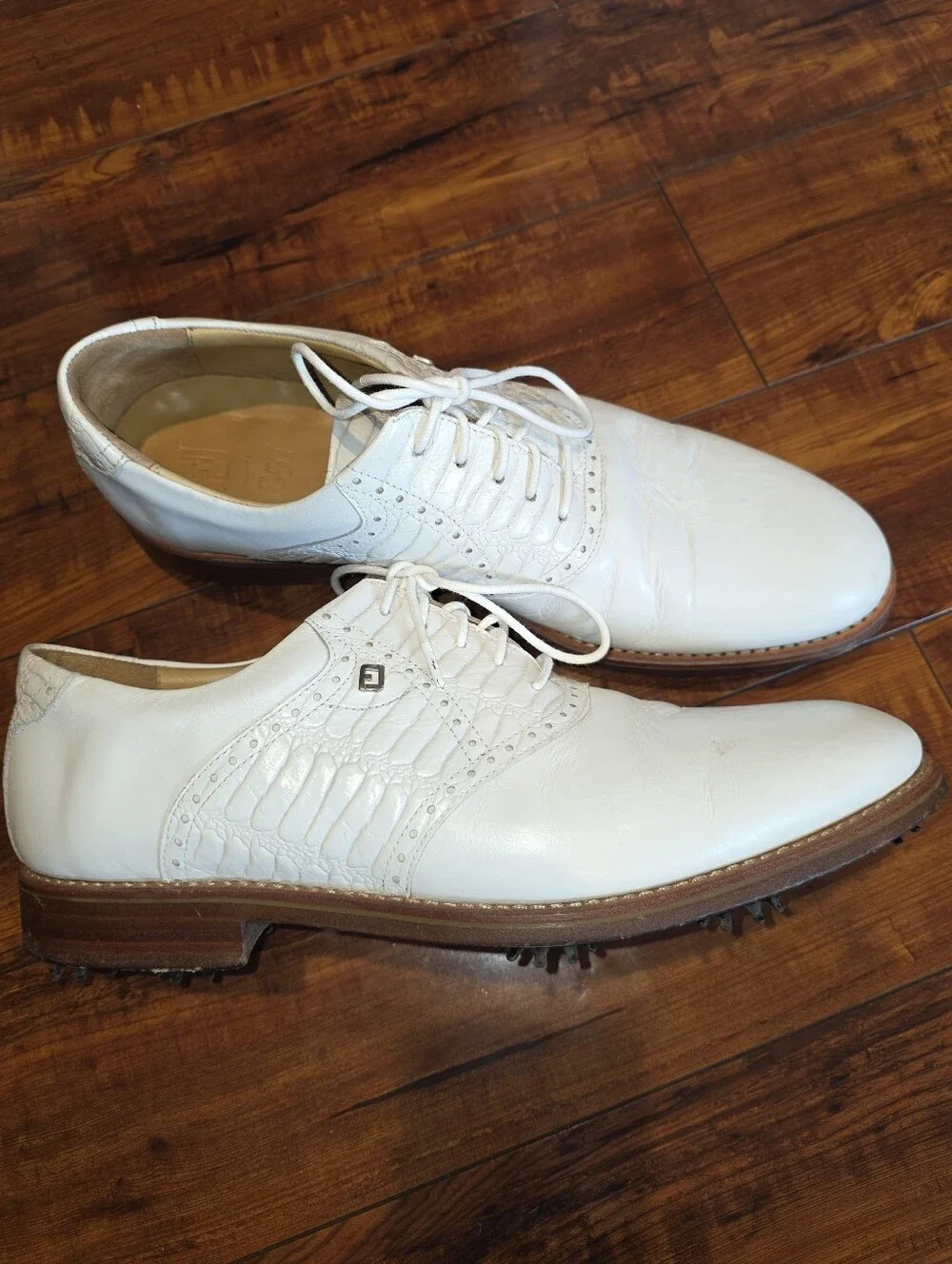 FootJoy 1857 White Leather Golf Shoes